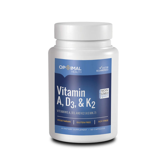 OPTIMALHEALTH Vitamin ADK bottle and capsules for daily wellness support