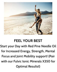 Ingredient panel of Optimally Organic Red Pine Needle Oil with shikimic acid and beta-carotene