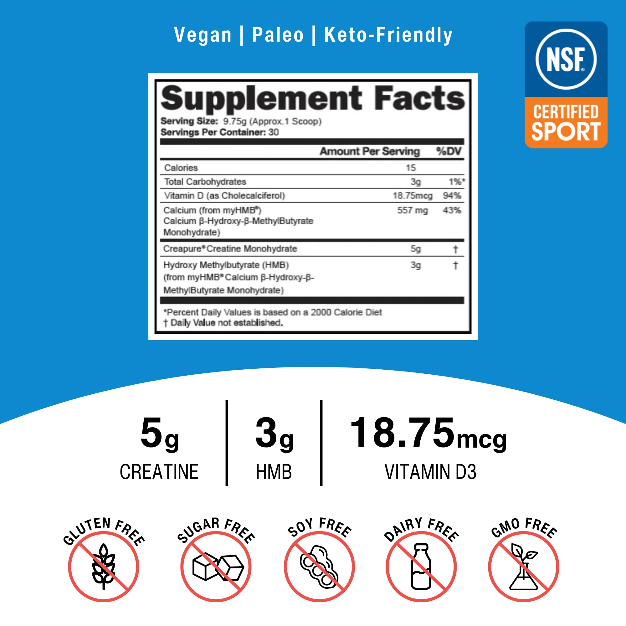 OptimalStack Creatine label closeup highlights purity and safety certifications for confident supplementation.