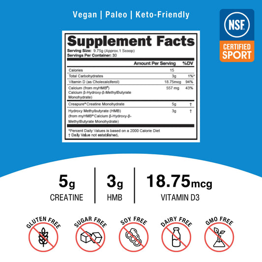 OptimalStack Creatine label closeup highlights purity and safety certifications for confident supplementation.