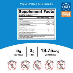 OptimalStack Creatine label closeup highlights purity and safety certifications for confident supplementation.