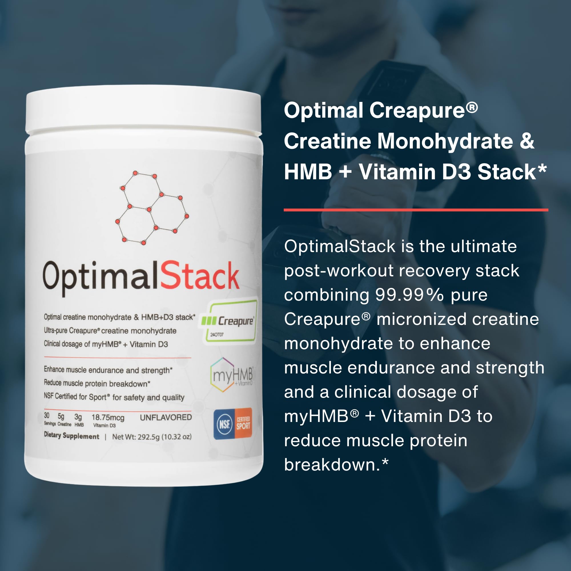 OptimalStack scoop-dispense demonstrates precise 9.75g servings for easy daily use.