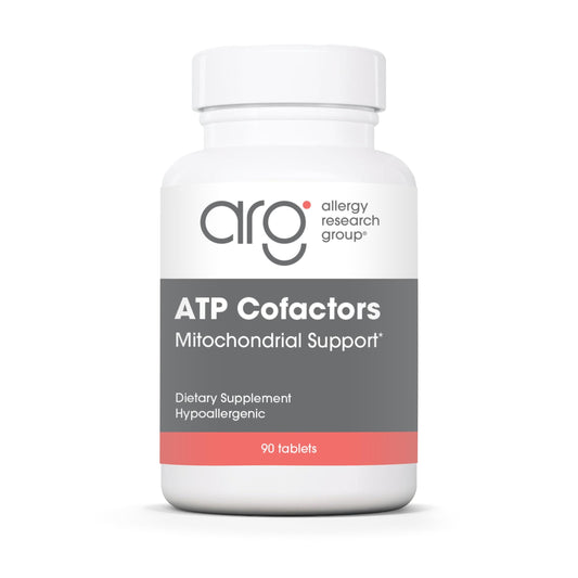Optimox ATP Cofactors bottle front view for energy-supporting B vitamin blend.