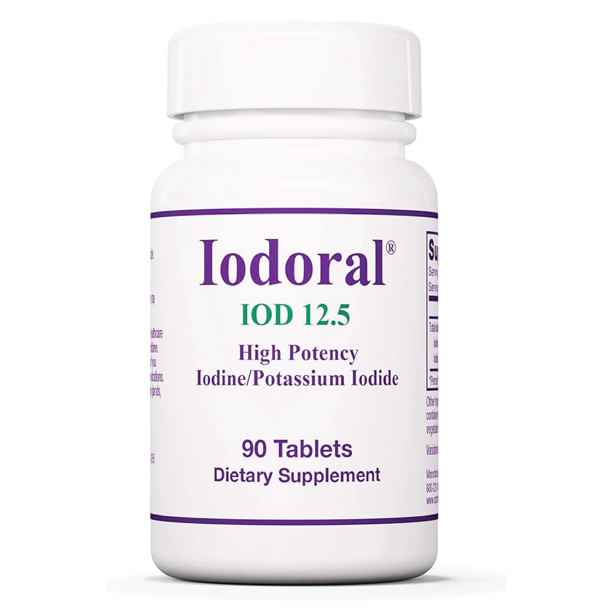Optimox Iodoral 12.5 mg tablets close-up for iodine support and daily wellness.