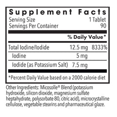 Optimox Iodoral bottle back label explains ingredients and serving size for clarity.
