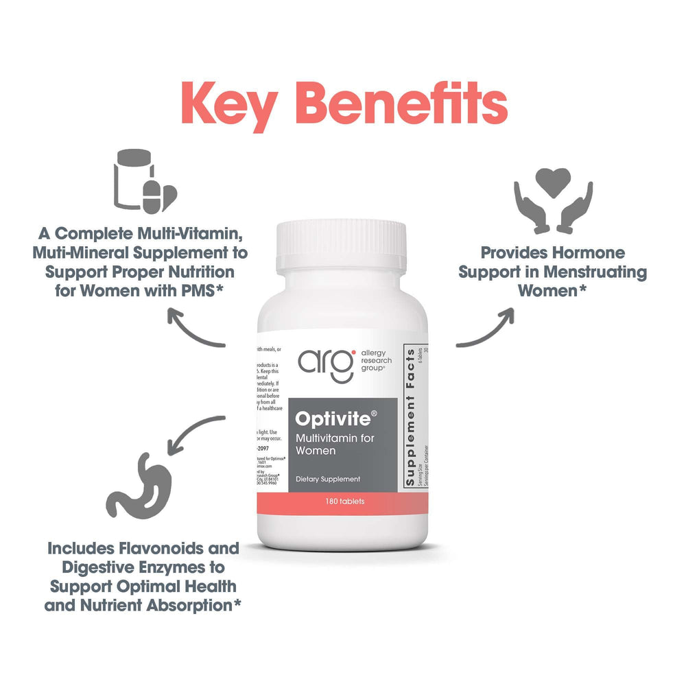 Optivite PMS bottle open reveals capsules for consistent dosing.