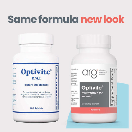 Optimox Optivite PMS capsules close-up for easy daily supplementation.