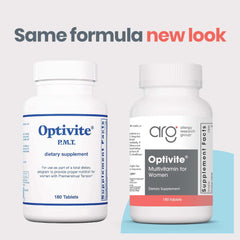 Optimox Optivite PMS capsules close-up for easy daily supplementation.