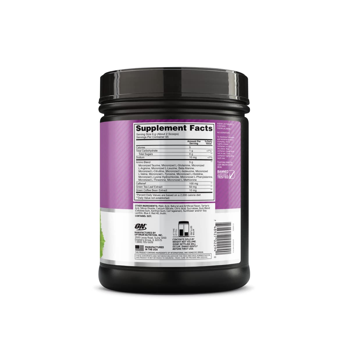 Optimum Nutrition Amino Energy Concord Grape dissolves quickly in water for easy mix