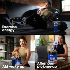 Optimum Nutrition Amino Energy packaging with scoop ready for travel use.