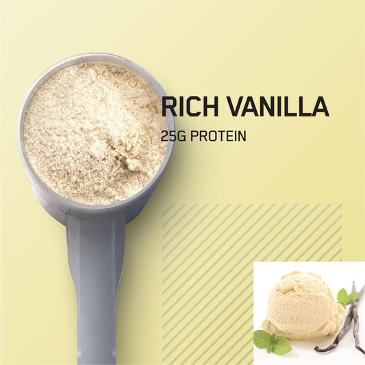 Optimum Nutrition Gold Standard Isolate label close-up highlighting 25 g protein per serving.