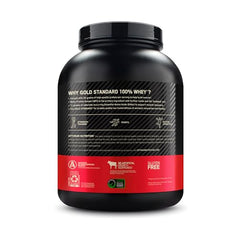 Optimum Nutrition Gold Standard Whey banned-substance tested seal conveys safety assurance.