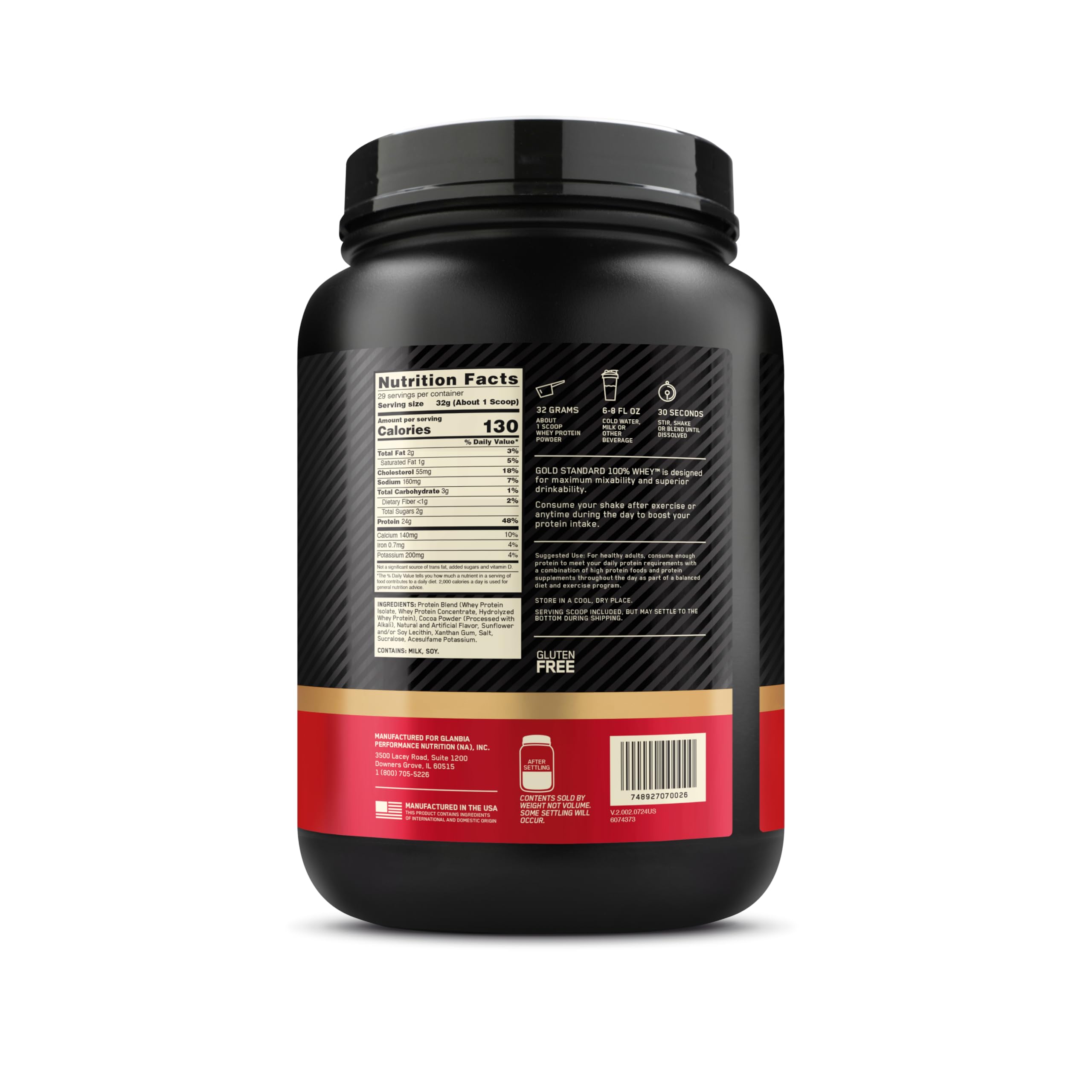 Optimum Nutrition Gold Standard Whey tested for banned substances quality