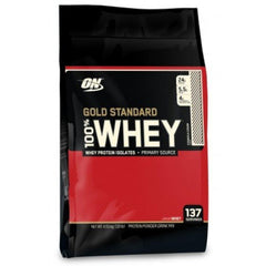 Optimum Nutrition Gold Standard Whey Delicious Strawberry milkshake served in a glass