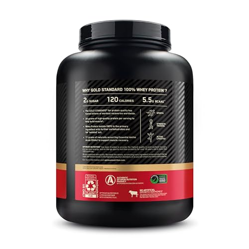 Optimum Nutrition Gold Standard whey flavor white chocolate close-up, creamy aroma
