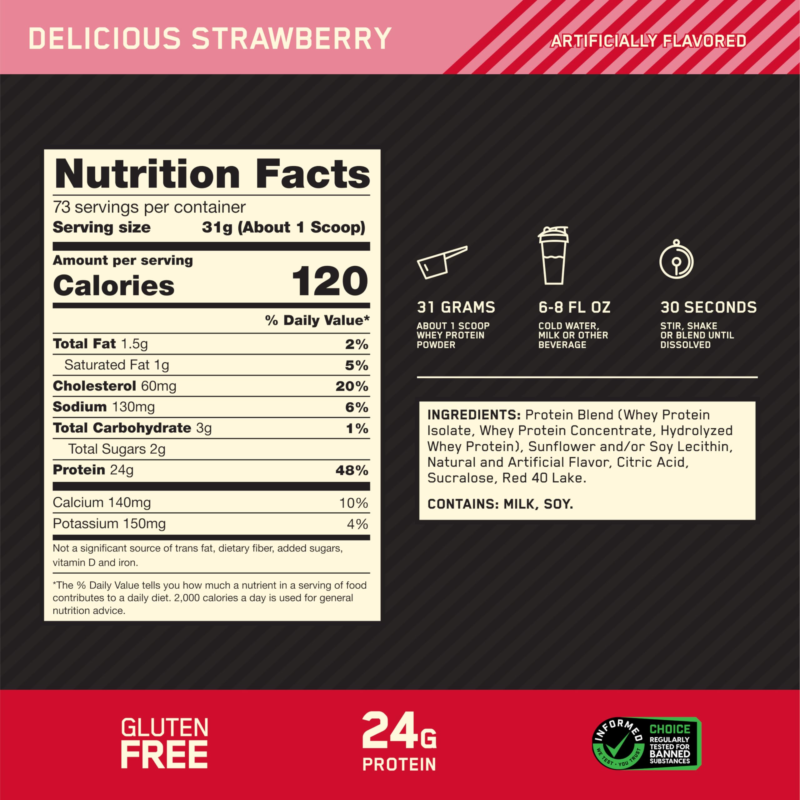 Mixing Gold Standard whey powder in a shaker bottle for on-the-go use