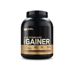 Optimum Nutrition GS Pro Gainer bottle showing a dense, high-calorie post-workout shake