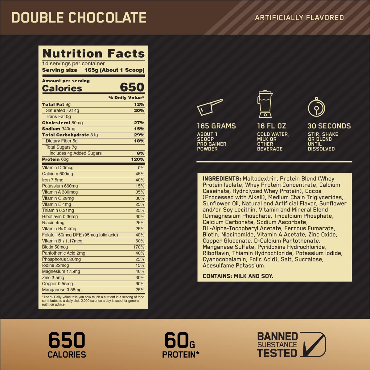 GS Pro Gainer shake prepared in glass highlights creamy double chocolate texture