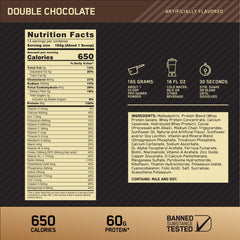 GS Pro Gainer shake prepared in glass highlights creamy double chocolate texture