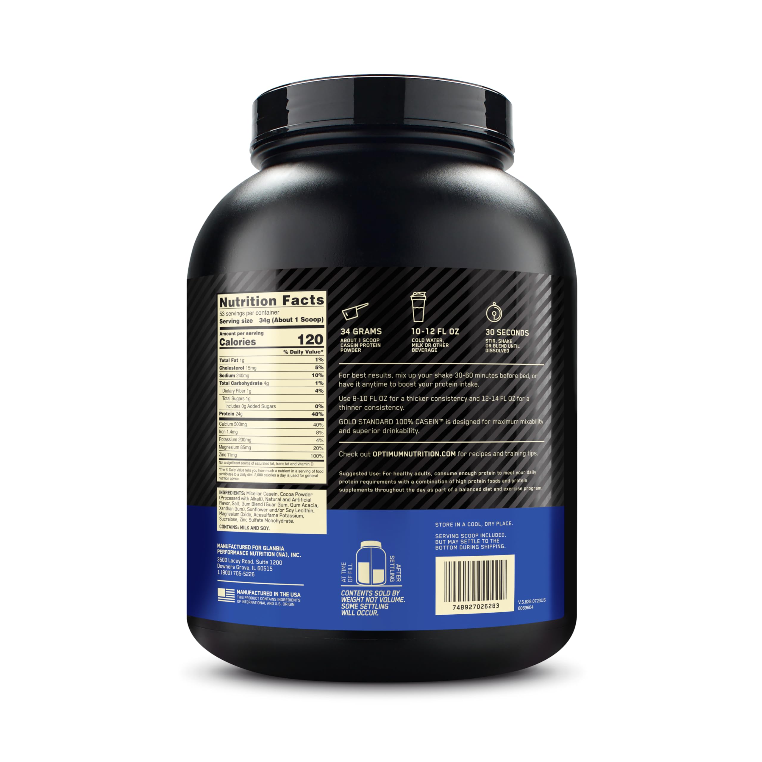 Optimum Nutrition Chocolate Peanut Butter flavor, smooth shake between meals