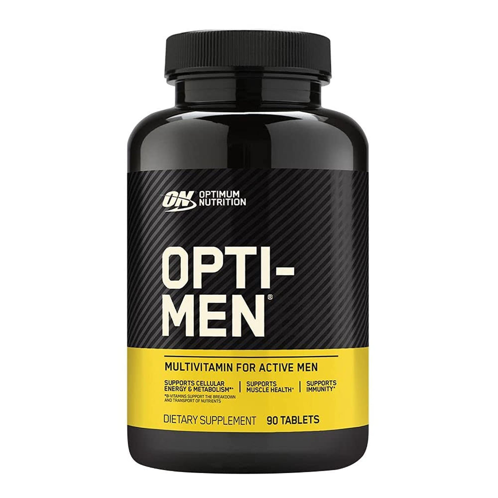 Optimum Nutrition Opti-Men bottle front view signaling daily energy for an active lifestyle.