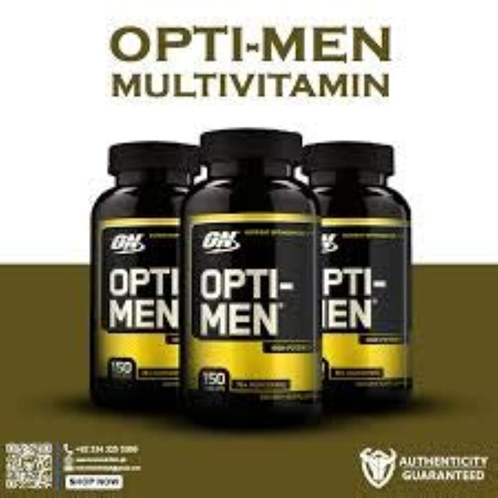 Optimum Nutrition Opti-Men packaging box highlighting vitamin D reformulation.