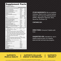 Opti-Men serving capsules close-up highlighting three-tablet daily intake for convenience