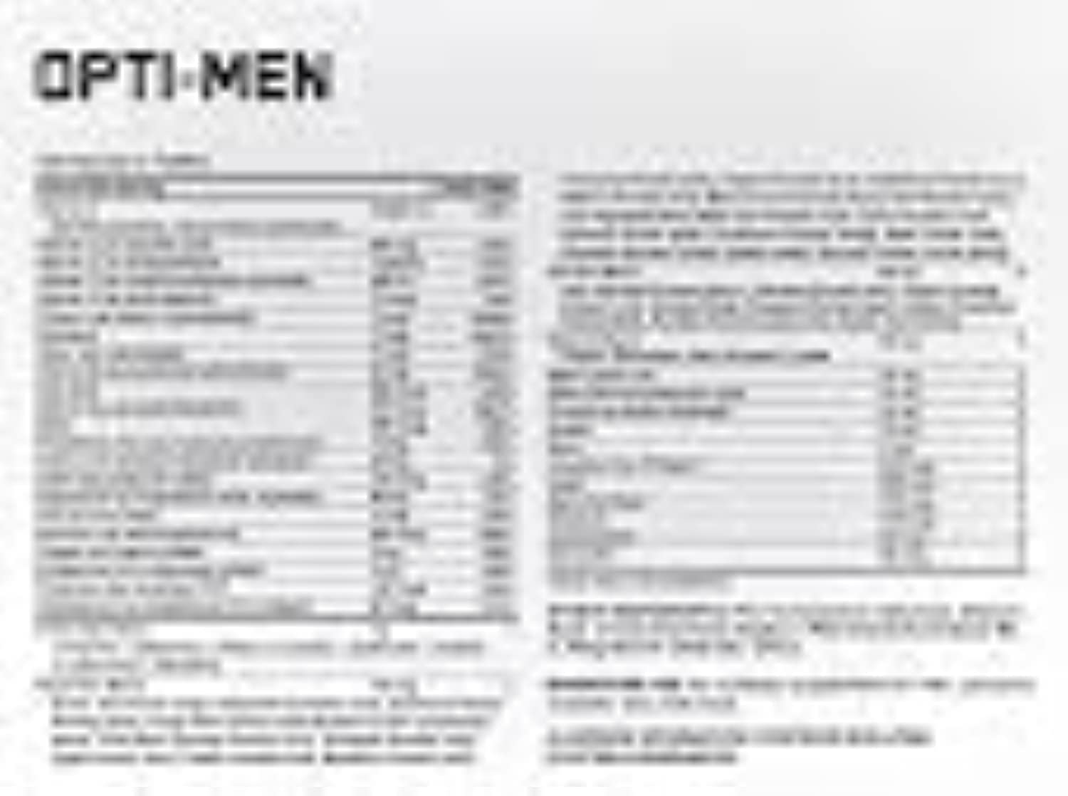 Optimum Nutrition Opti-Men tablets close-up, easy-to-swallow capsules.