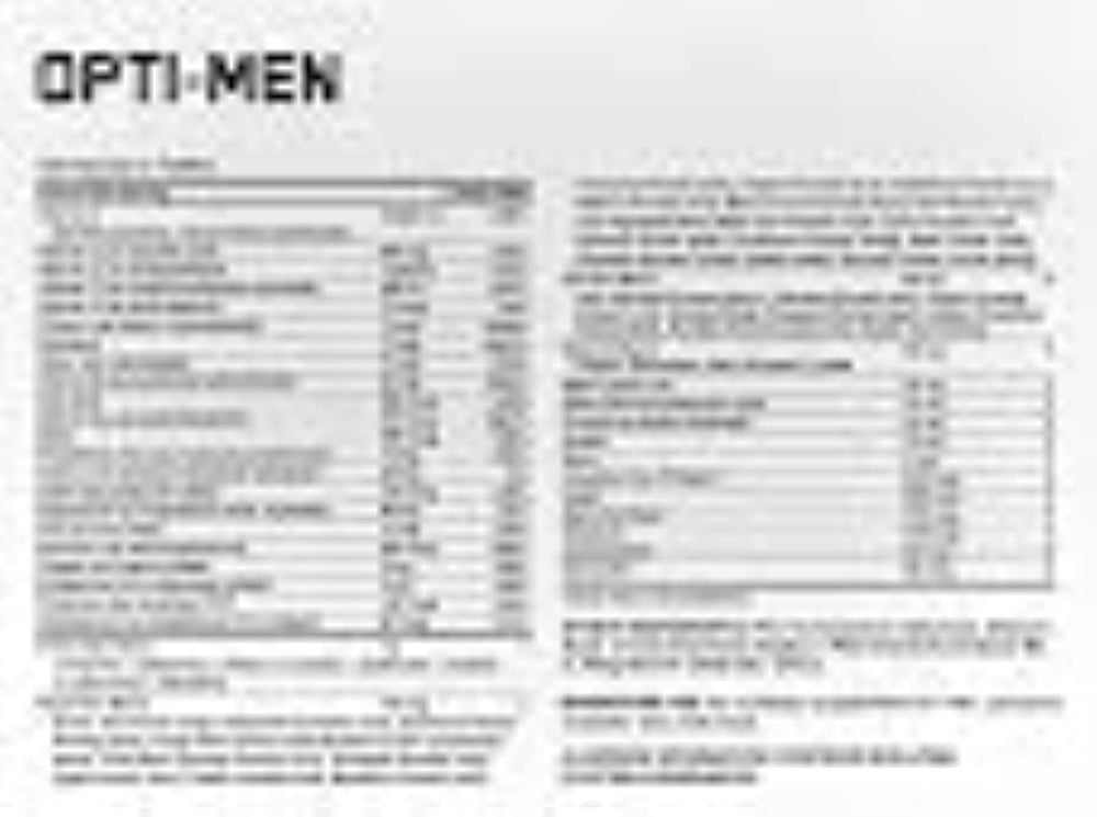 Optimum Nutrition Opti-Men tablets close-up, easy-to-swallow capsules.