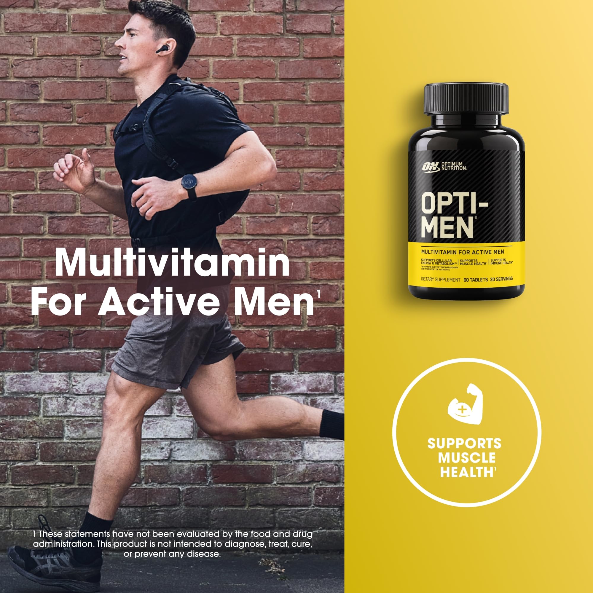 Optimum Nutrition Opti-Men label close-up showing vitamin blends