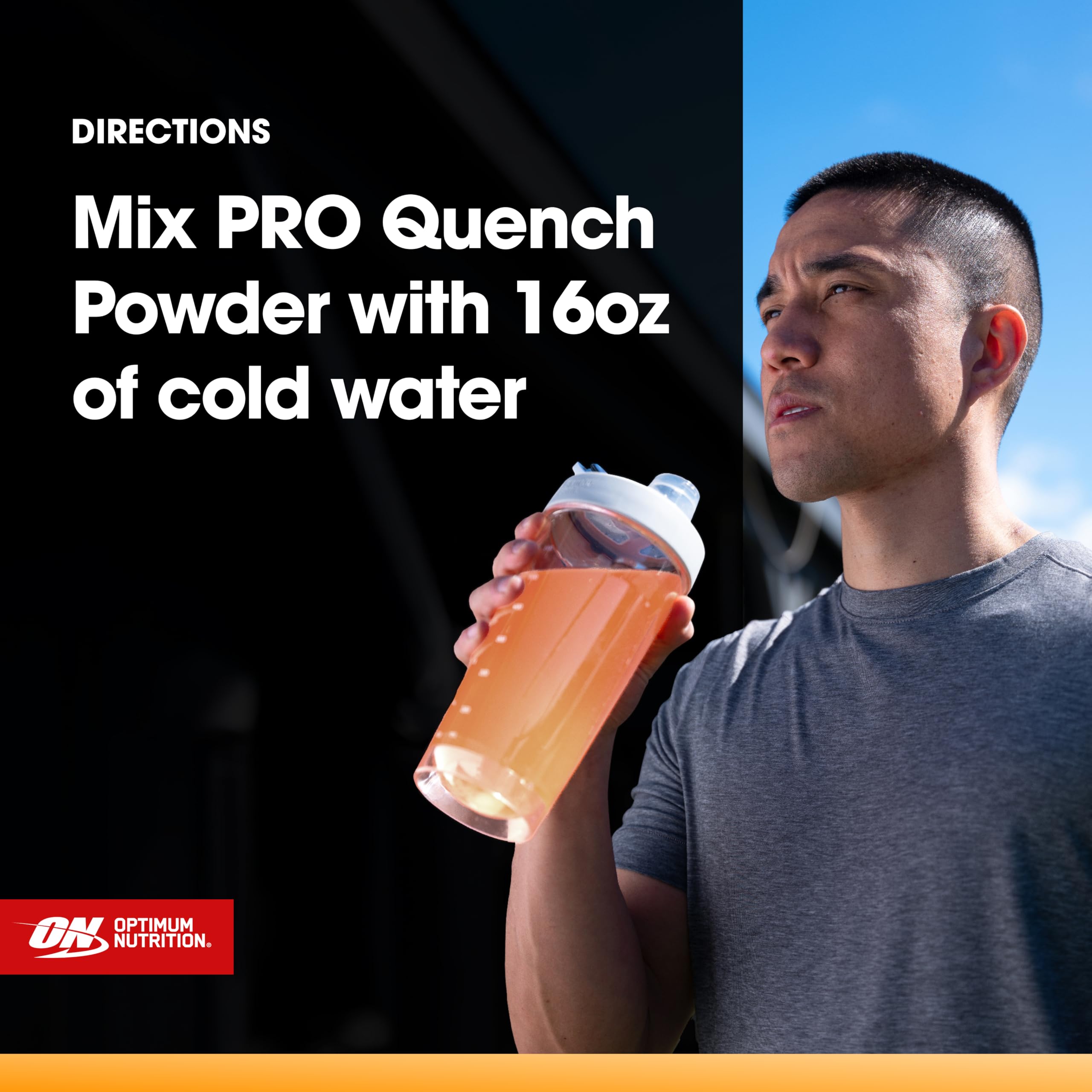 Optimum Nutrition Pro Quench liquid in bottle for on-the-go hydration