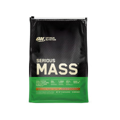 Optimum Nutrition Serious Mass tub front showing high-calorie mass gainer for gains.