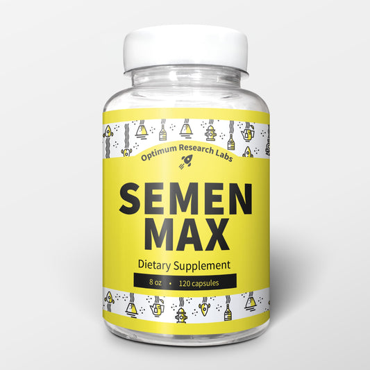 Optimum Research Labs Semen Max bottle highlights volume support
