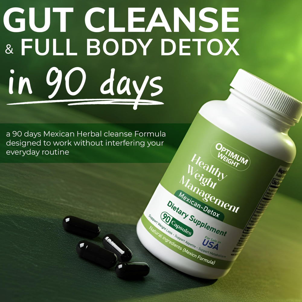 Optimum Weight apple fiber and spirulina support regularity in capsules.