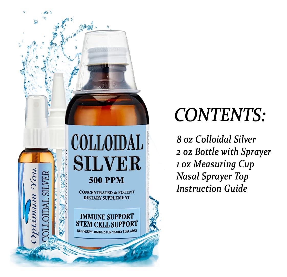 Optimum You amber glass bottle protects silver from light.