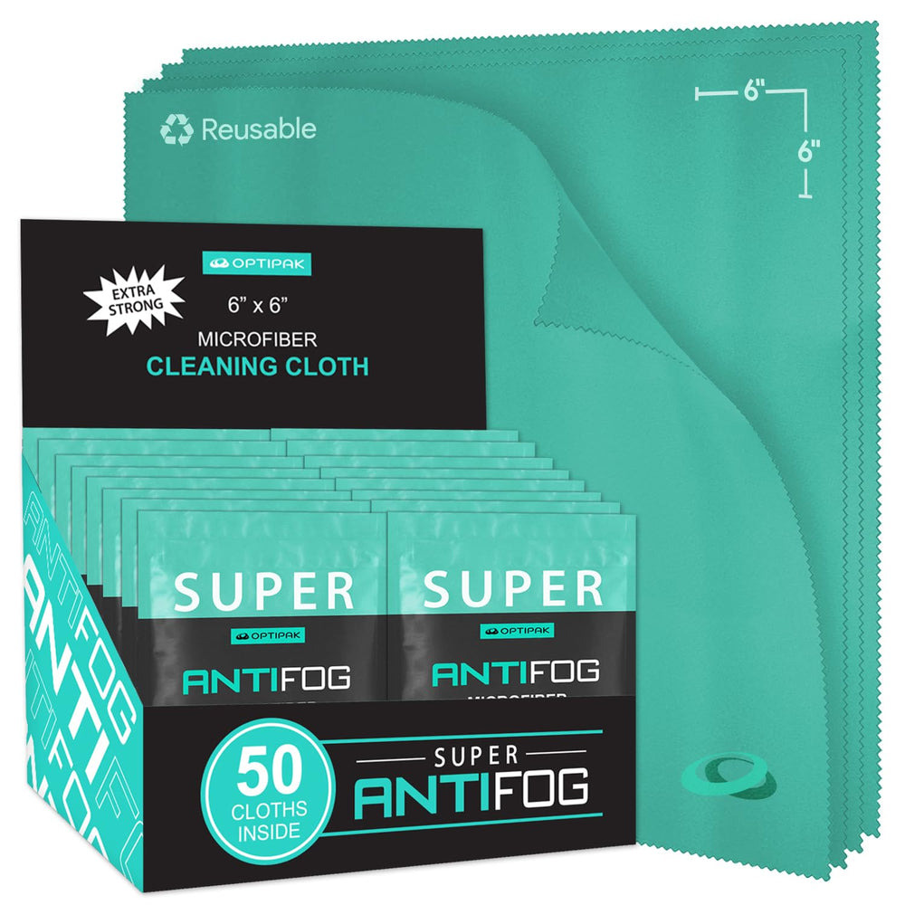 Optipak anti fog cloth for glasses delivers streak-free cleaning and fog prevention on lenses