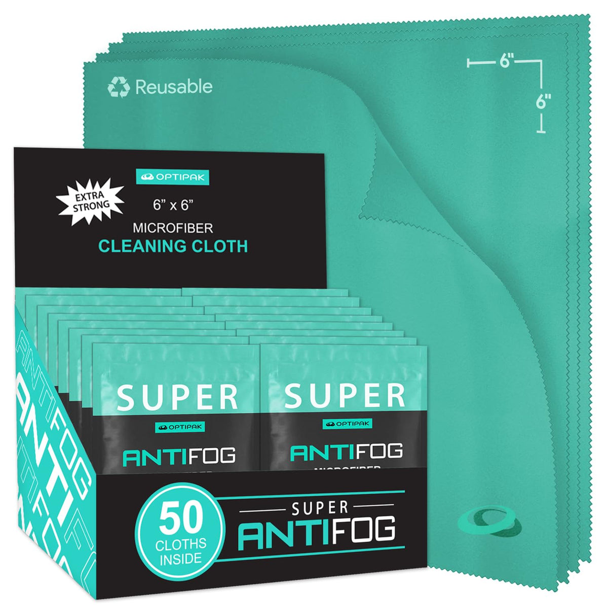 Optipak anti fog cloth for glasses delivers streak-free cleaning and fog prevention on lenses