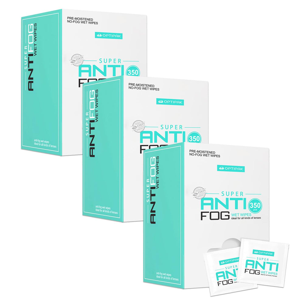 OPTIPAK anti fog wipes for glasses deliver quick, clear lenses on the go.