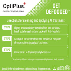 OptiPlus anti-fog cloth used across glasses, cameras, and screens for versatile use
