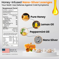 OPTIVIDA lozenges pack close-up highlighting 60 PPM nano silver technology.