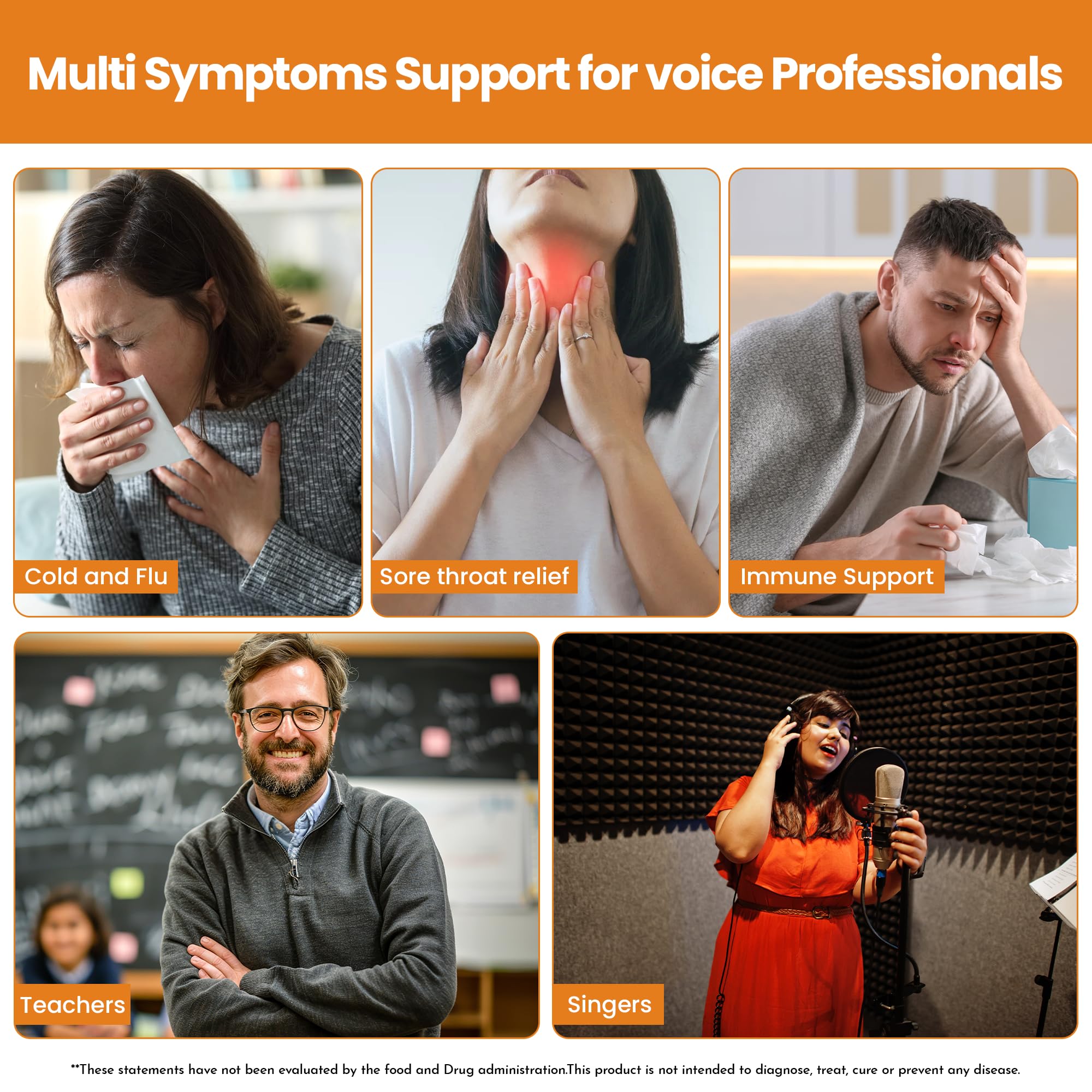 OPTIVIDA lozenges used during performance for smooth, clear vocal support.