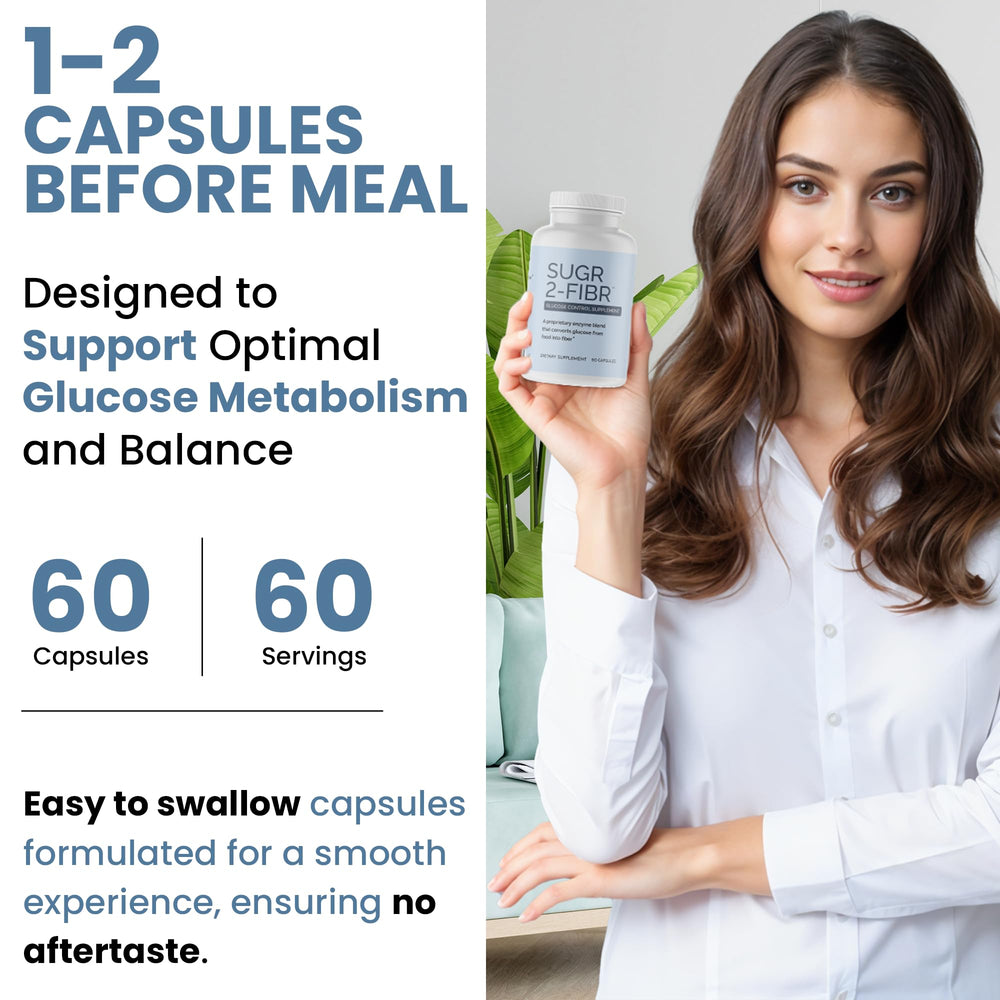 OPTIVIDA Sugr-2-Fibr daily-use scene suggesting pre-meal dosing for consistent energy