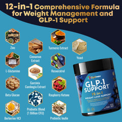 Optiwav GLP-1 Support label detail emphasizes vegan, clean formula.
