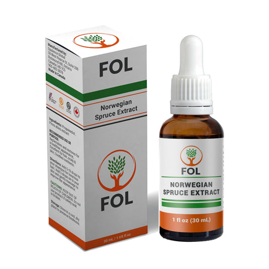 Opulence Global FOL forest bottle in natural light, promoting daily antioxidant support.