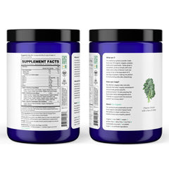 Close-up of kale, spirulina, chlorella and more greens