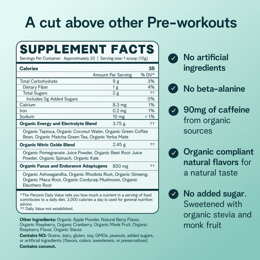 Ora Organic pre-workout being poured into a glass for a smooth texture
