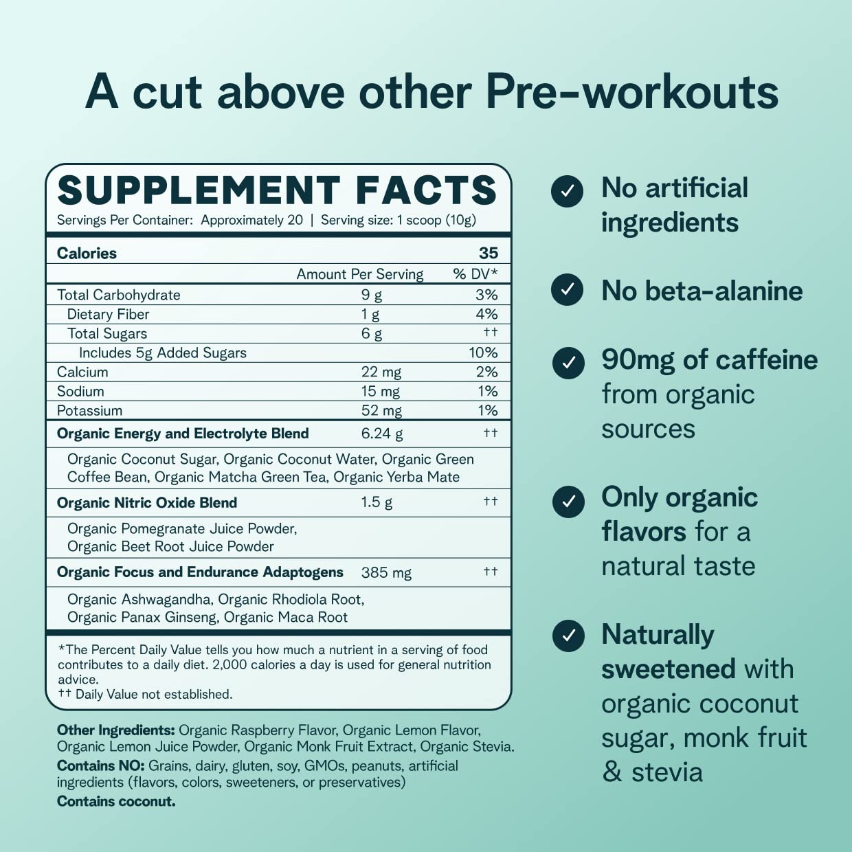 Ora Organic pre-workout mixed drink demonstrating easy use for workouts