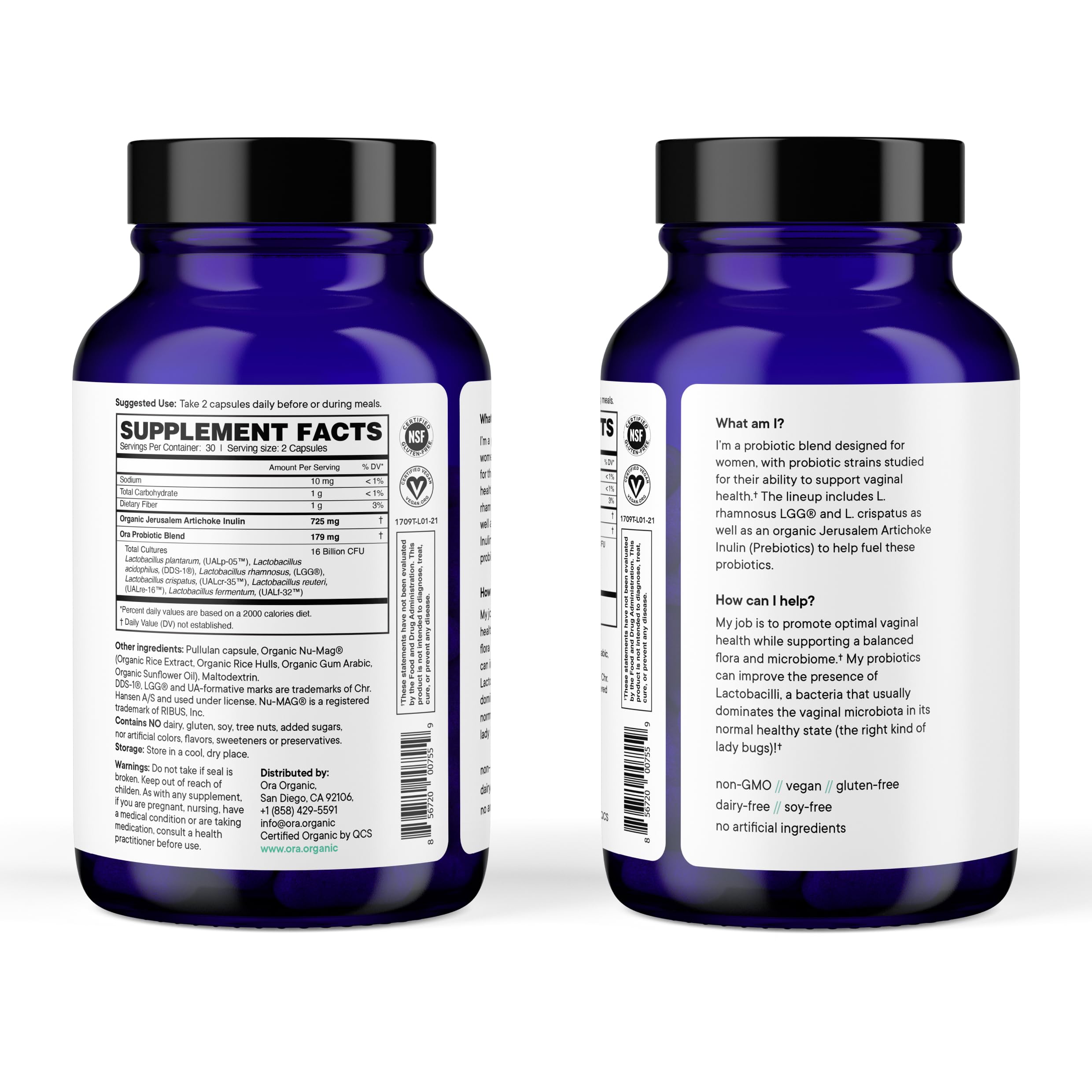 Ora Organic Jerusalem Artichoke prebiotics detail emphasizes gut-friendly fiber.