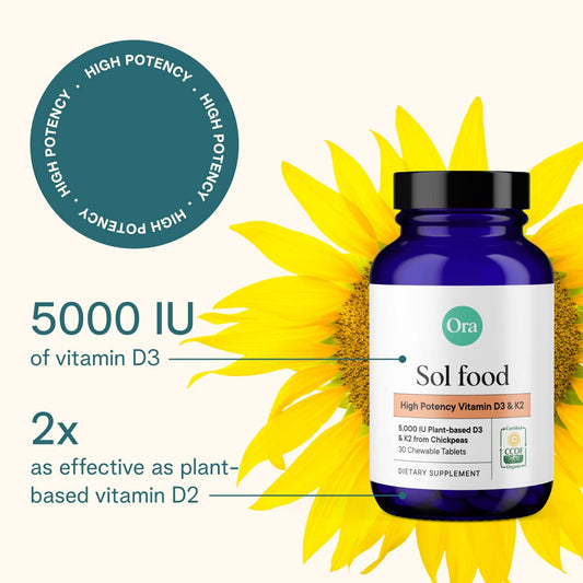 Ora Organic chewable tablets shown as a daily supplement option.