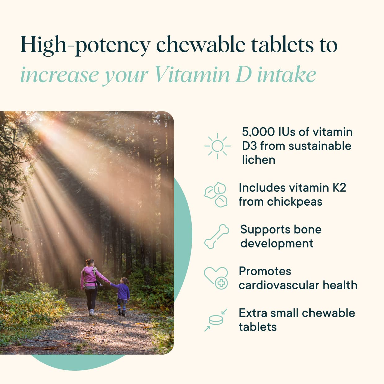 Ora Organic D3 and K2 synergy highlighted on label for nutrient harmony.